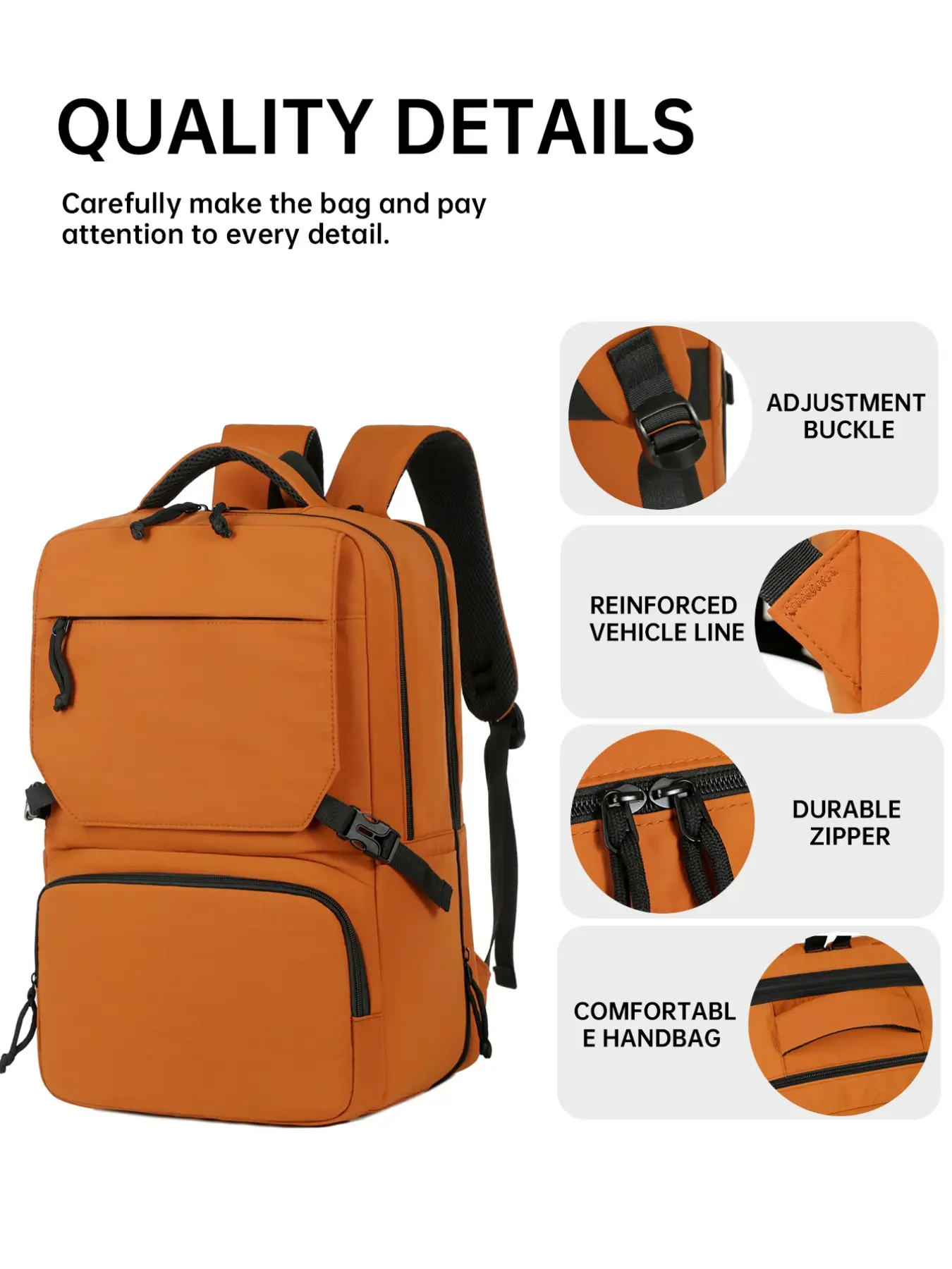 Carry on Backpack for 1-8 Days Trips, Extra Large 40L Travel Backpack TSA Approved, Expandable Laptop Bagpack, Lightweight Rucksack, Water Resistant Bag Compatible with 15.6 inch Laptops, Black