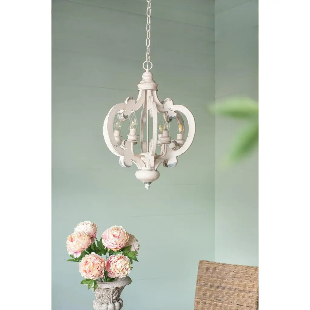 ARCH French Country Wood Chandelier 6-Light Farmhouse Pendant Light Fixture Adjustable Chain Hanging Ceiling Lamp for Kitchen Foyer Hallway Entryway Dining Room Living Room, Bulb Not Included, Brown Wood Finish, Living Room Table for Sofa Side
