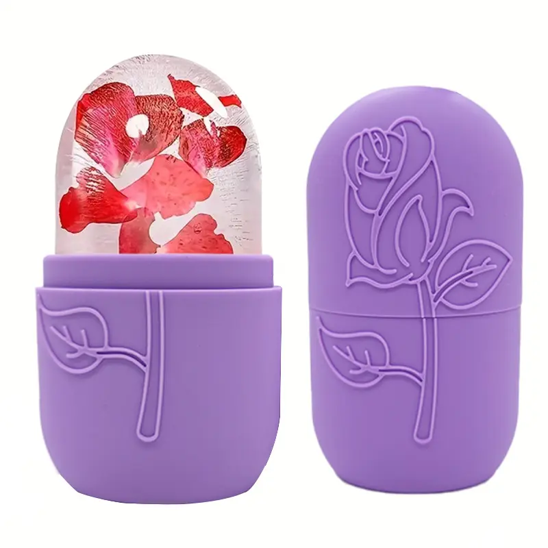 1 Pack Leakproof Sealed Silicone Ice Roller, Refillable & Freezable For Long-term Use, Cold Massage Roller Reduce Morning Puffiness & Sunburn Redness, Boost Serum Mask Absorption Home Facial Ice Beauty Tool
