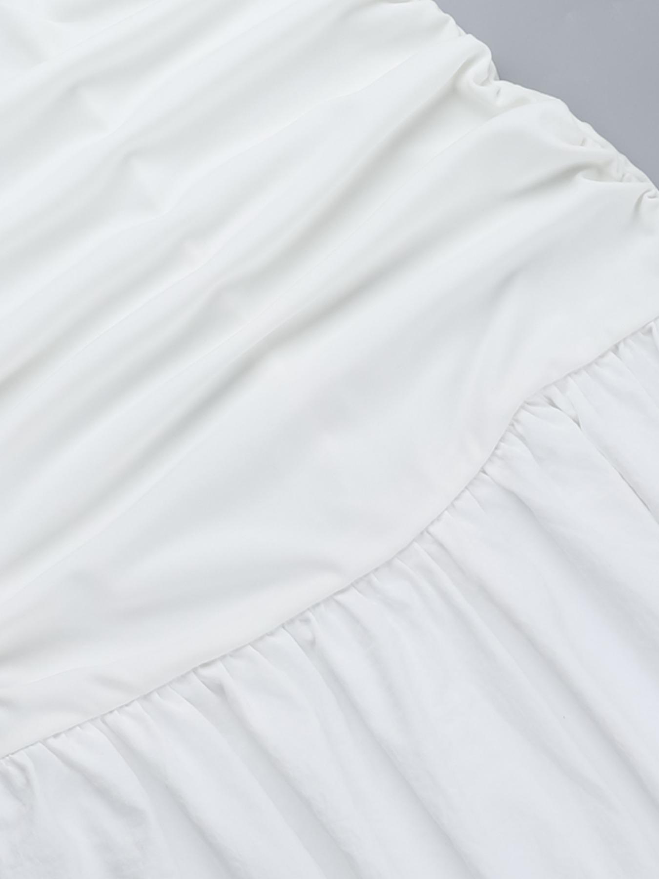 Women's Sleeveless Hollow Out Fitted A-Line Dress, Two Fabric Patchwork Design, Micro-Transparent Material, Beachwear Casual Wear Long Skirt Yj24627pfo