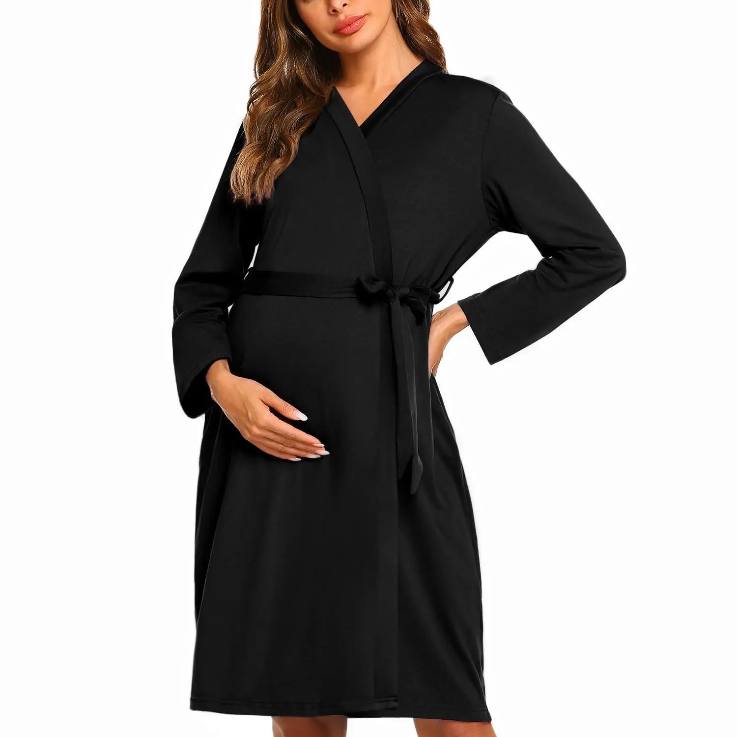 Maternity Robe Labor Delivery Nursing Gown Hospital Breastfeeding Dress Bathrobes