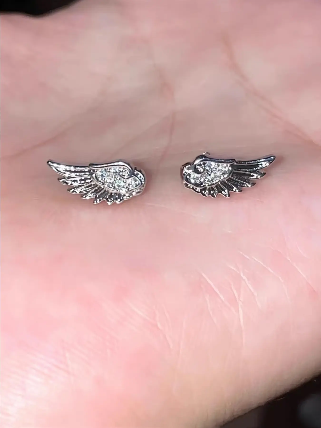 Trendy Unique Design Feather Wings Sparkling Zirconia Mini Earrings Studs Jewelry for Men and Women, Simple Personalized Party Daily Versatile, Trendy Fashionable Accessories