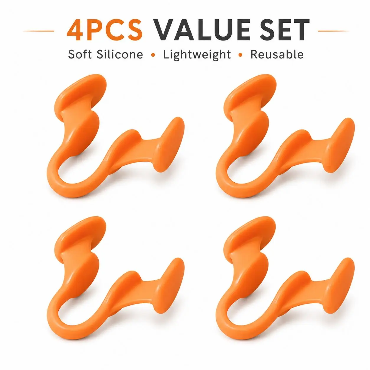 4 Pack Silicone Nasal Dilators for Adults, Reusable Anti-Snoring Nose Clips for Comfortable Nighttime Breathing, Soft Secure-Fit Nasal Inserts, Discreet Unisex Design for Sleep, Travel and Daily Use