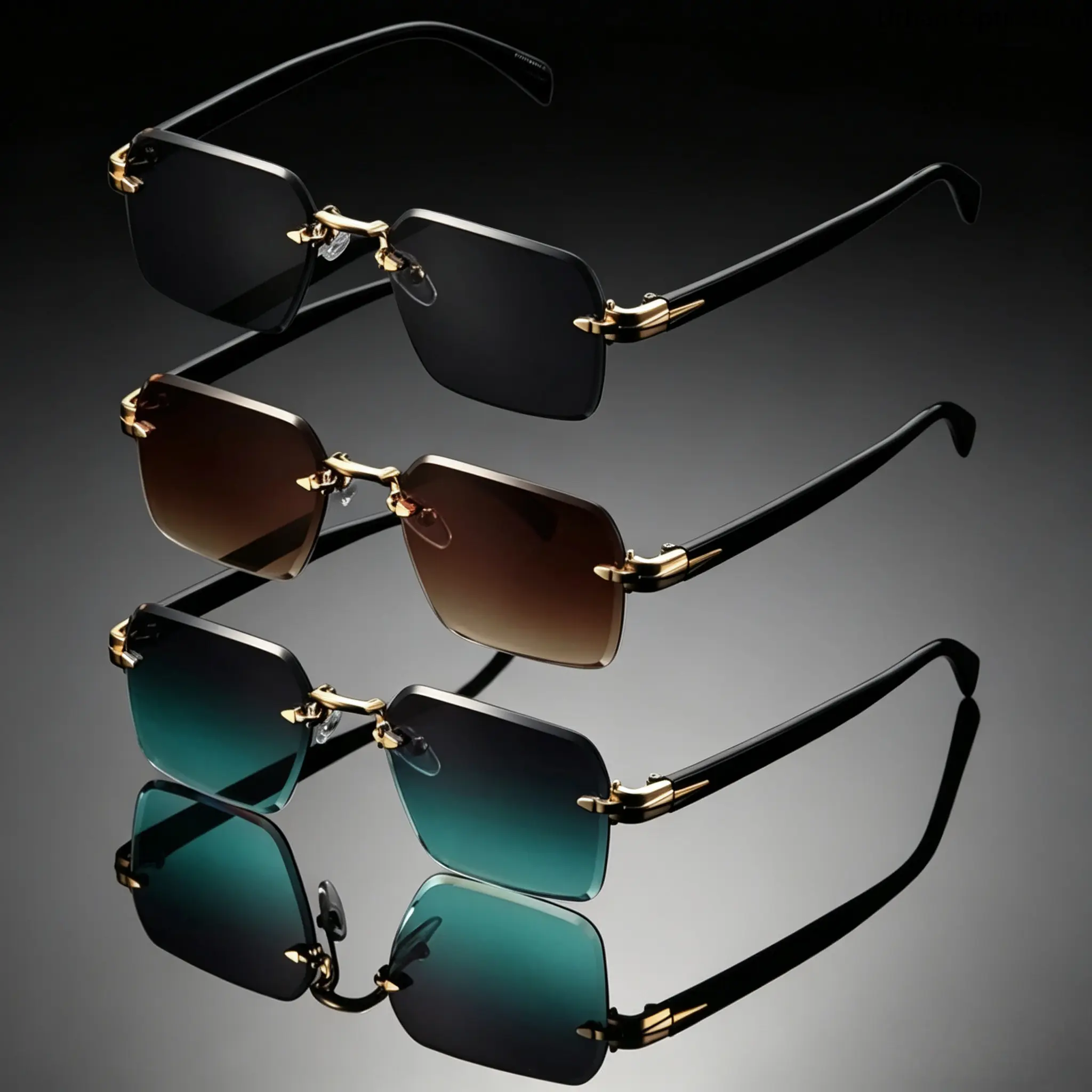 XUH Classic Unisex Frameless Sunglasses - UV Protection, Gradient Polycarbonate Lens, Festive Wear Accessory, Ideal Holiday Costume Add-on & Gifting Option