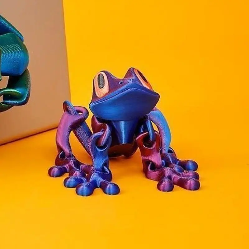 Creative Frog Refrigerator Magnet for Fridge & Metal Surfaces, Articulated 3D Printed Frog Fridge Magnets Funny Decorative for Locker Kitchen Car Desk