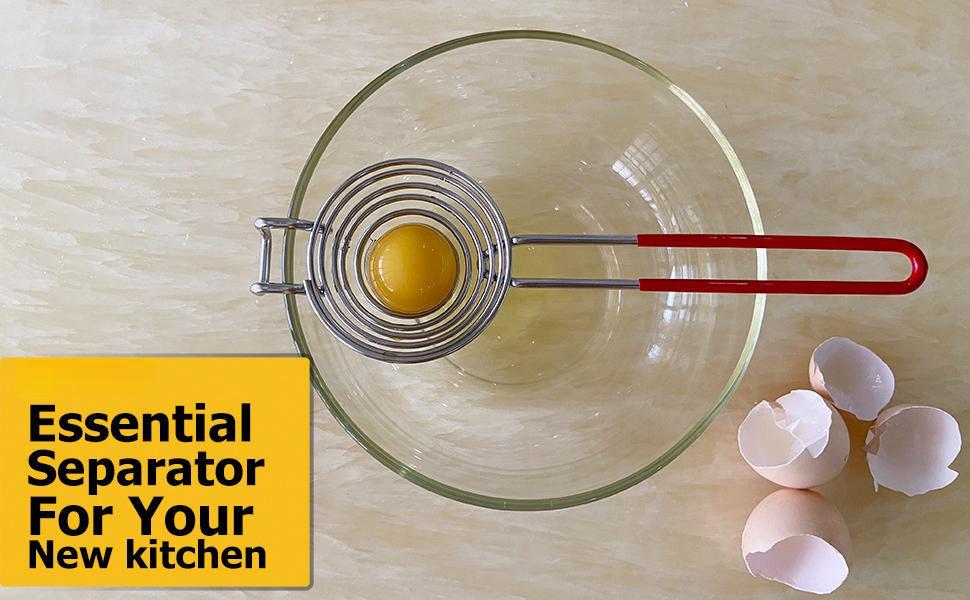 Egg Separator Food Grade Stainless Steel Egg Yolk White Separation Tool (black)