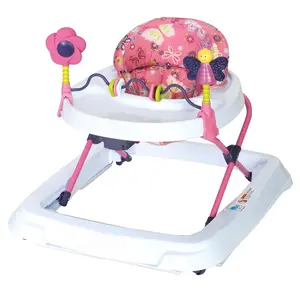 Activity Walker with Removeable Toy Bar, Multi-Directional Front Wheels, Tray, Adjustable Height and Flat Fold Frame  Storage, Ages 6 Months +, Emily Pink