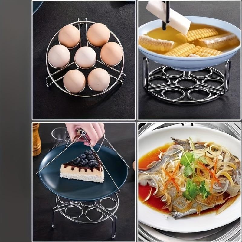 Thickened And Reinforced Stainless Steel Steaming Rack, Multifunctional Adjustable Height Steaming Frame, Extra Thick Stainless Steel Pot Rack, Heat-Resistant Steaming Mat, And Storage Solution for Cookware