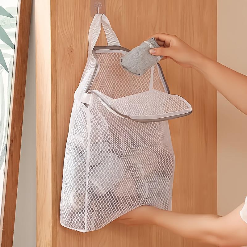 2pcs S+M Size Mesh Laundry Storage Bags - Large Capacity, Hanging & Breathable, Zippered, Ideal for Underwear, Socks & Clothes, Durable Polyester, Perfect for Organizing, Laundry Bags