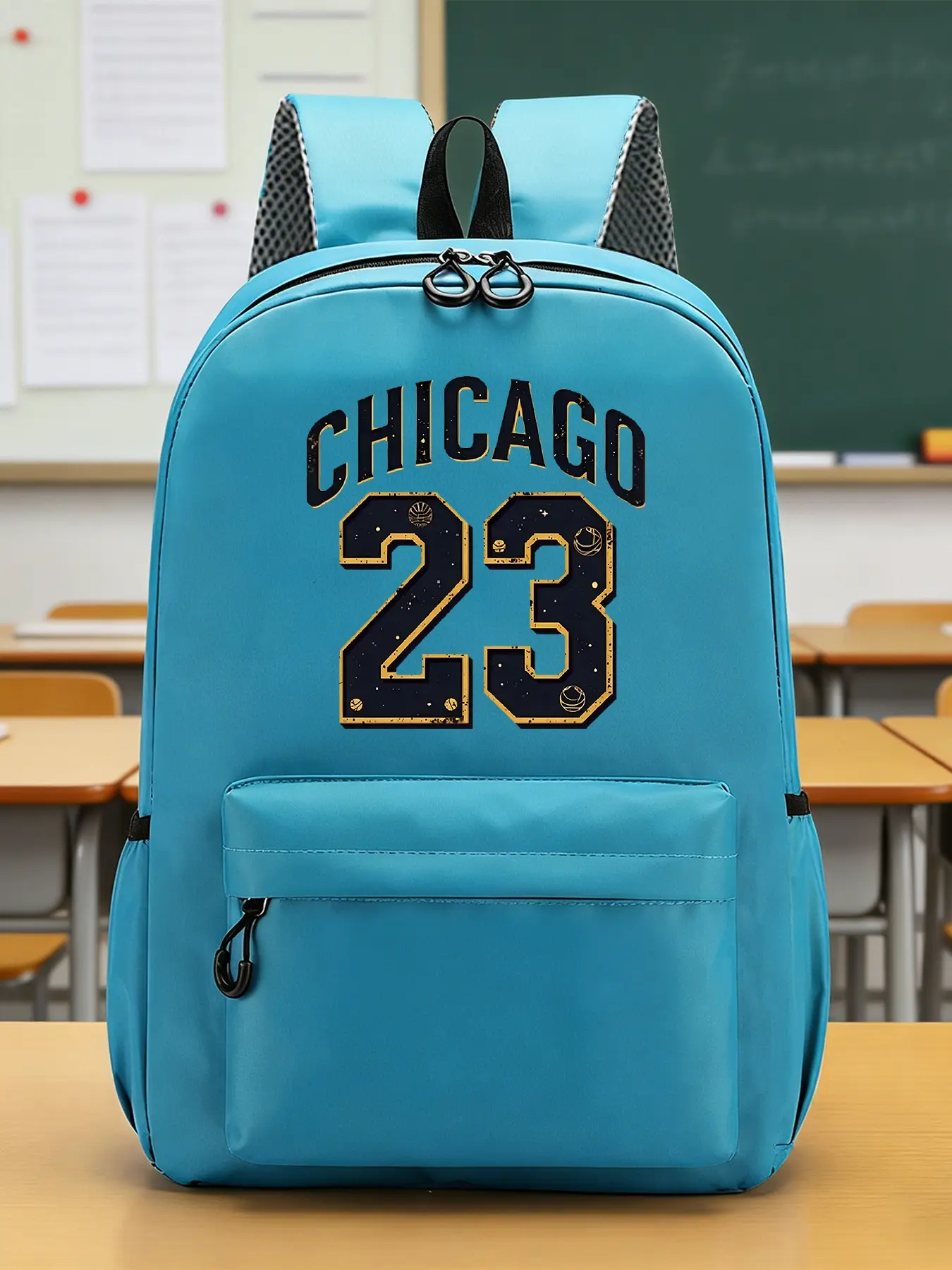 Number 23 Pattern Fashion Backpacks, Casual Backpacks, Travel Backpacks, Adjustable Shoulder Straps, Zipper Closure, Separate Small Compartments, Side Pockets, Suitable for Study or Daily Commuting, An Ideal Gift.