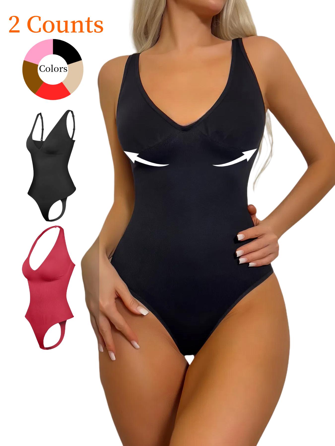 Women's Adjustable Convertible Strap Bodysuit, Tummy Control High Compression Shapewear, All-Seasons Slimming Suit, Kardashian Style, Basic, Crop, Fit, Underwear