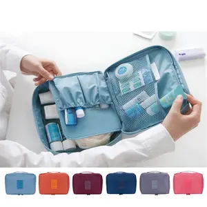 Large Capacity Travel Makeup Bag - Multi-Functional Portable Home Organizer Pouch for Cosmetics and Toiletries with Simple Design