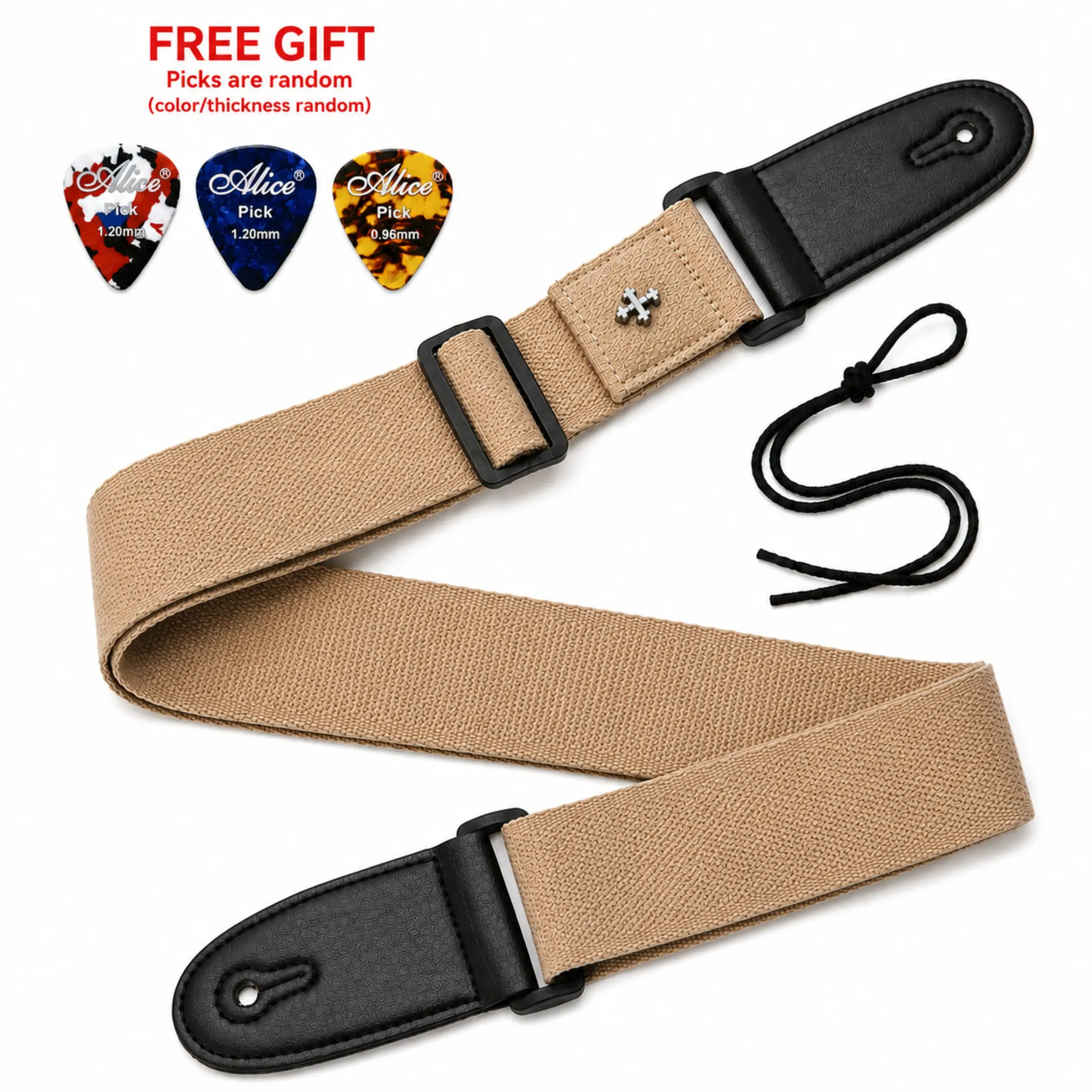 Guitar Strap, Adjustable Shoulder Strap for Electric & Acoustic Guitar, Bass and Ukulele
