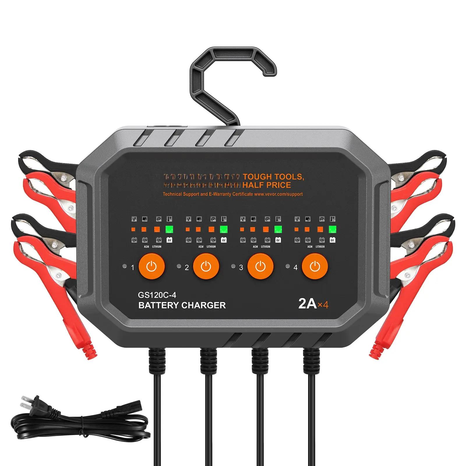 Smart Battery Charger, 8-Amp, LiFePO4 Lead-Acid (AGM / Gel / SLA) Car Battery Charger, Fully-Automatic Charger Maintainer Desulfator for Boat Motorcycle Lawn Mower Golf Cart Marine Deep Cycle