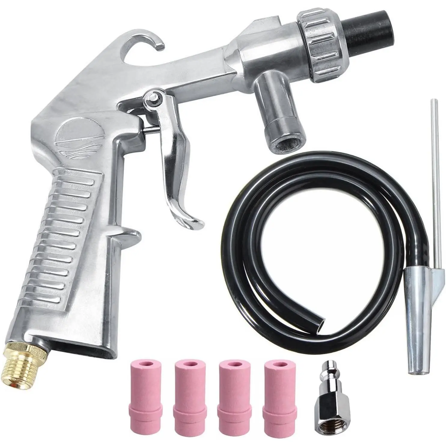 Sand Blaster Kit, Siphon Feed Sandblaster with Gun Nozzle, Abrasive Rust Remove Sand Blasting Tool for Sandblast Cabinets