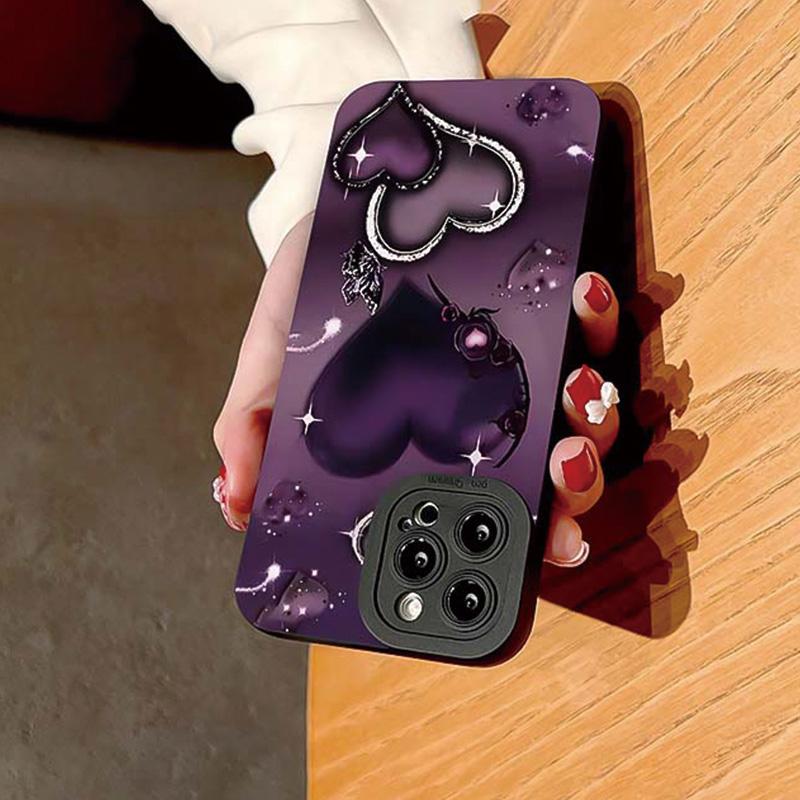 Heart Pattern Phone Case, Anti-drop Cellphone Protective Case, Total Protective Shockproof Mobile Phone Cover for iPhone 11 12 13 14 15 16 Pro Max/Pro/Plus, Phone Decoration