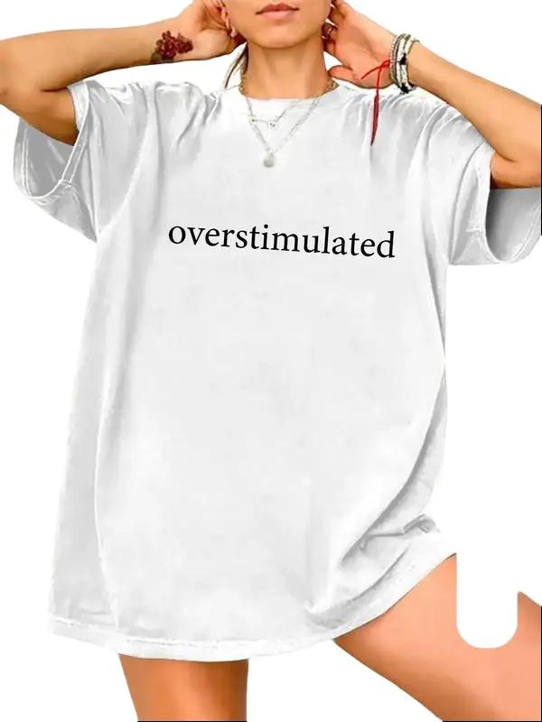 Unisex Graphic Tee, Casual Letter Print Drop Shoulder Half Sleeve Round Neck T-Shirt , Fashion Women's Top for Daily Wear, Unisex Graphic Casual Short Sleeve Crew Neck,Shirt for Men & Women, Gift for Her and Him T-shirt For Man And Woman