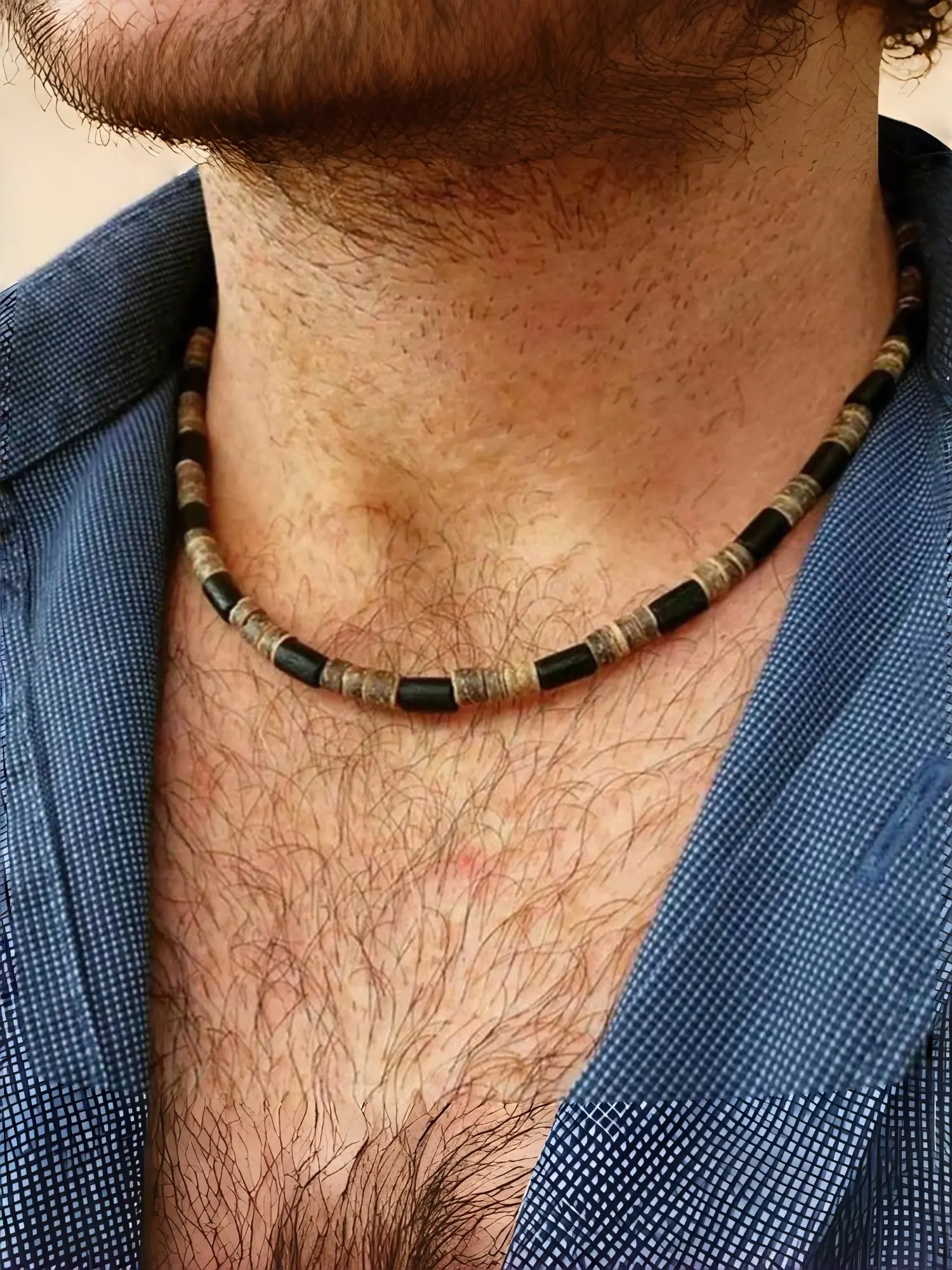 Bohemian Vintage Ethnic Style Coconut Shell Wood Bead Necklace, Unique Fashion Accessory, Handcrafted Design, Perfect for Daily Wear