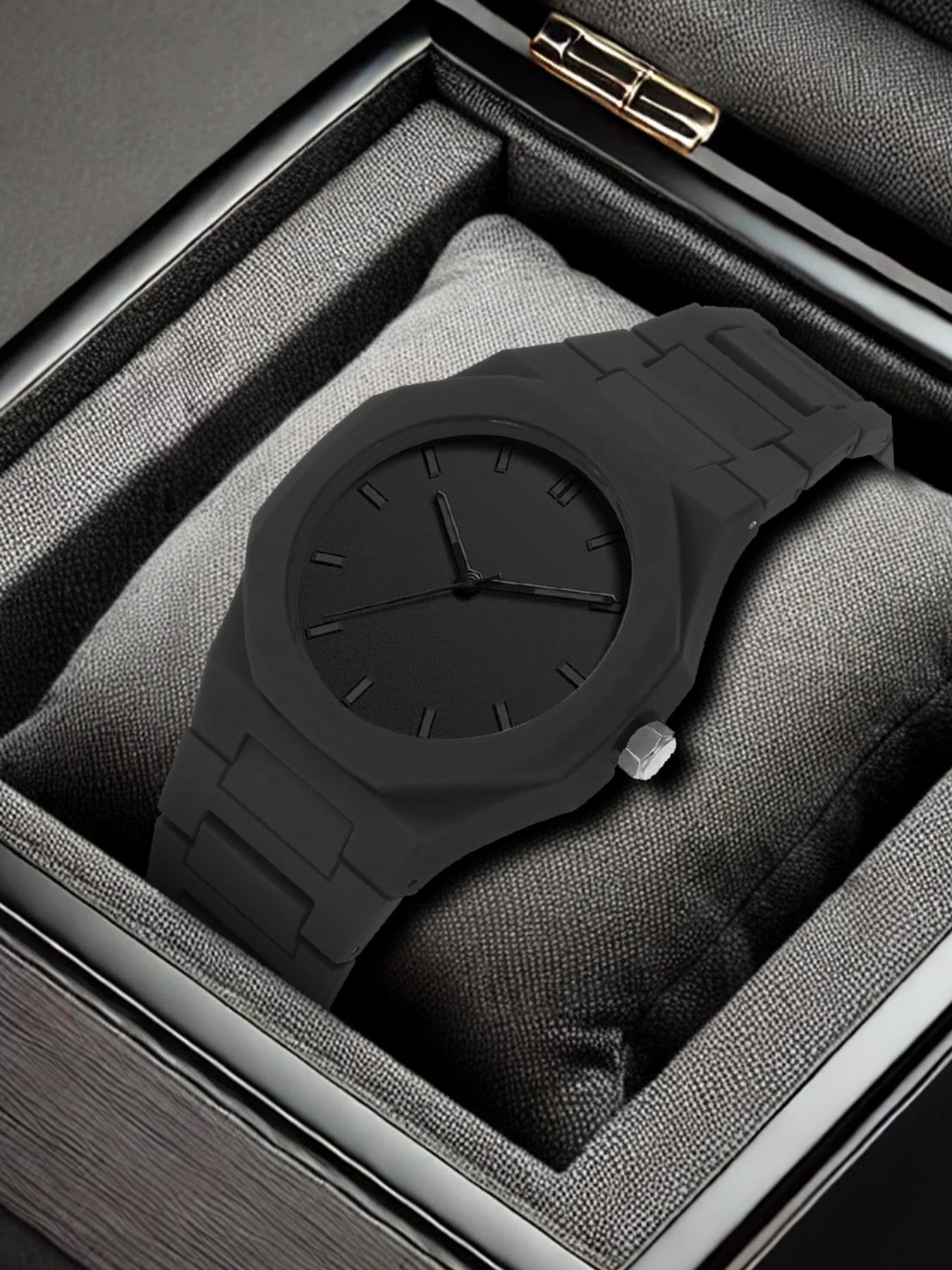 Men's Casual Round Dial Plain Analog Quartz Watch, Fashionable Watch for Party, Daily Clothing Decor, Trendy All-match & Exquisite Watch for Birthday Gift with Box