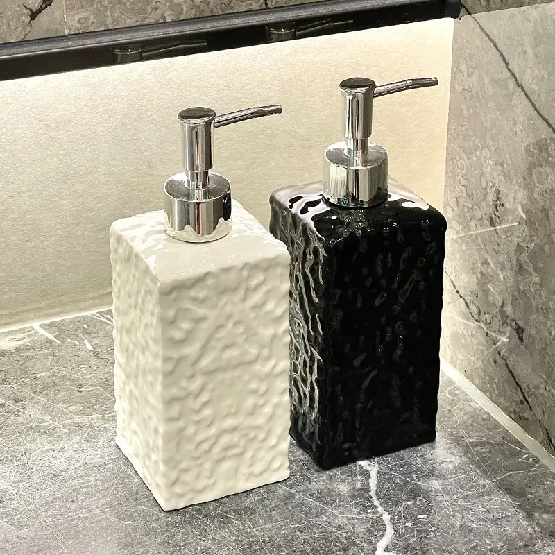 Modern Minimalist Ceramic Soap Dispenser, Bathroom Hand Sanitizer Bottle, Reusable Pump Dispenser, Hotel Soap Refillable Container