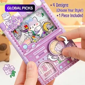 Kawaii Gashapon Machine Pocket Notebook, 4 Cute Animal Designs, 80 Colored Sheets, Mini Journal for School & Travel, Compact & Stylish, Kawaii Stationery Lovers #GLOBAL PICKS