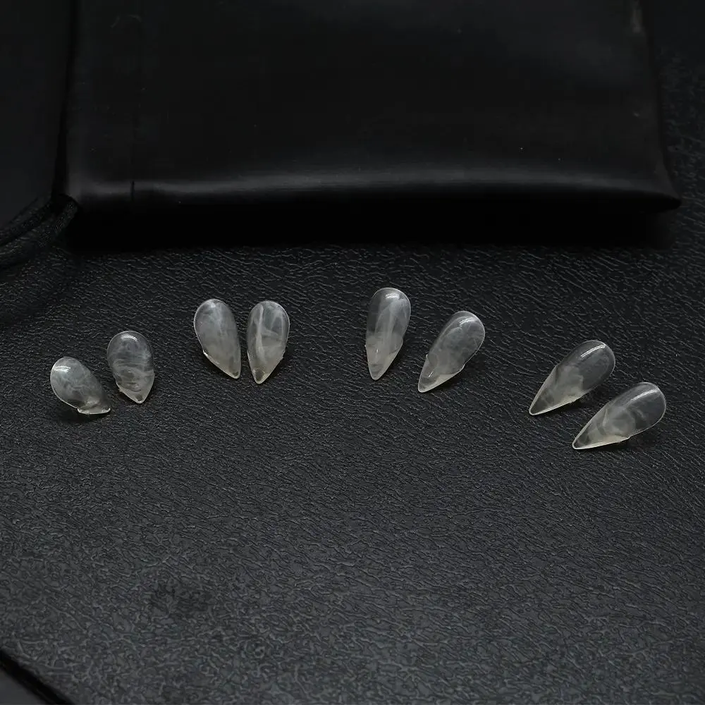 Halloween Vampire Fangs Set, 13-19mm Realistic Resin Cosplay Teeth, Spooky Party Accessory, Perfect for Halloween Parties, Transform Into a Nighttime Blood Dracula!
