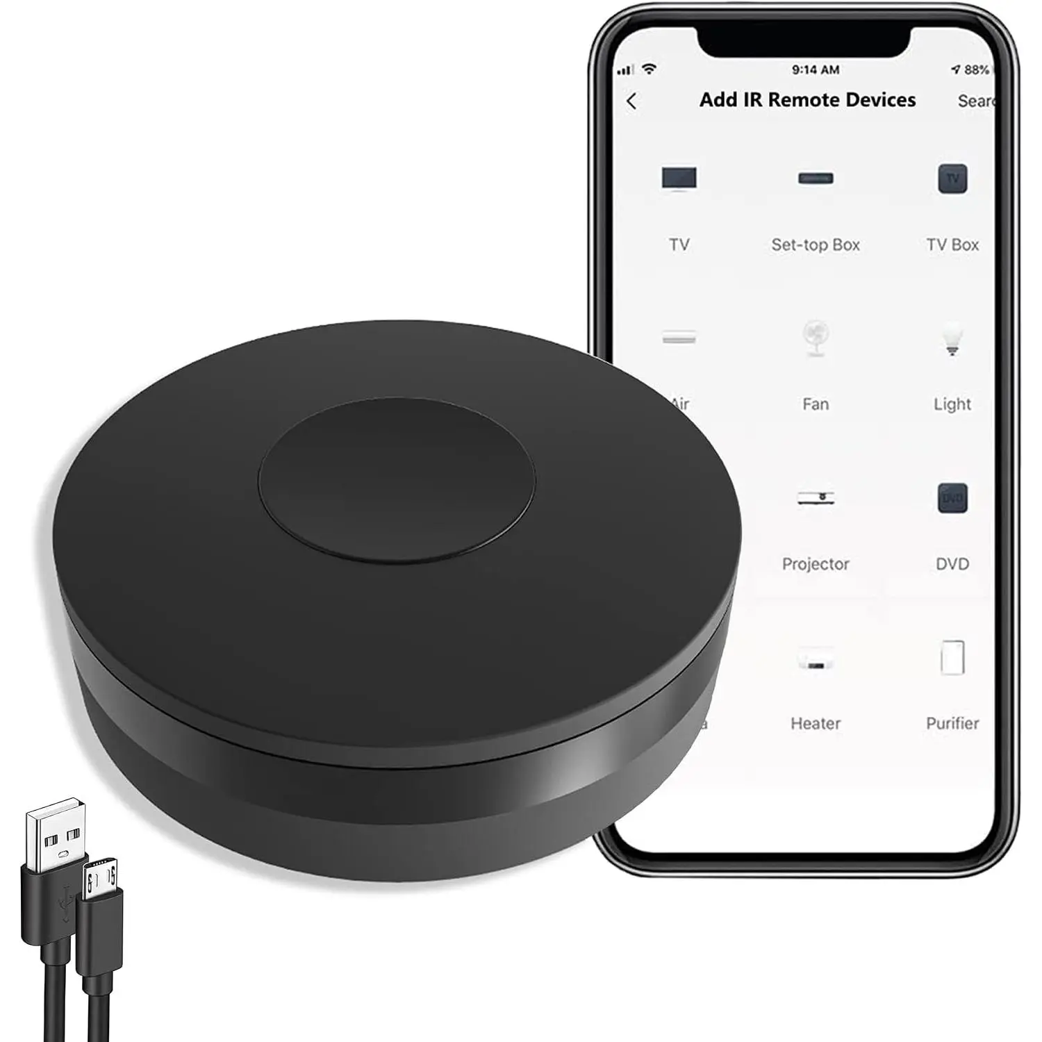 WiFi  Remote Controller   IR  Remote Blaster,  for  Control TV DVD AUD Fan Air Conditioner etc, Compatible with Alexa and