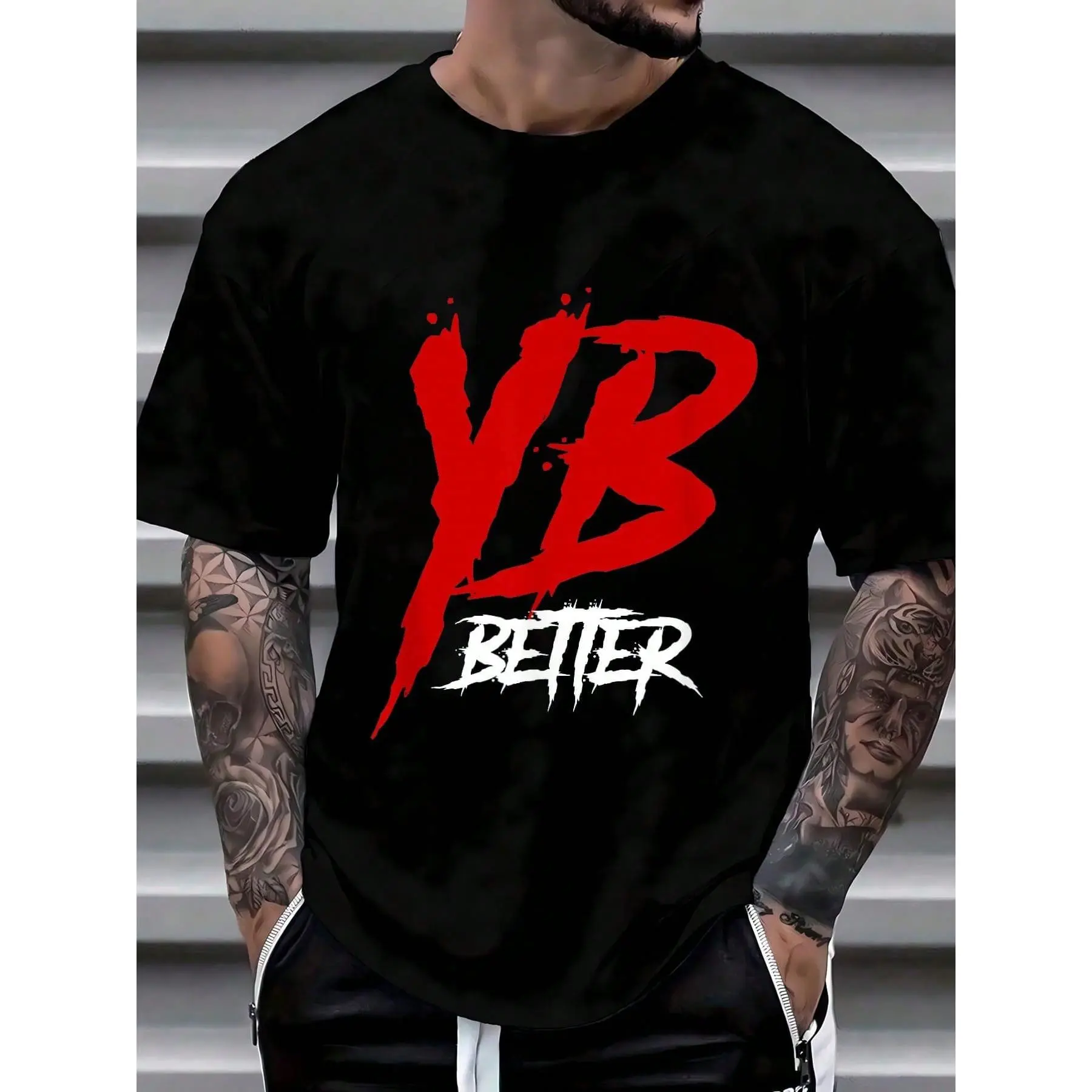 Men's Graphic T-Shirt, Casual Short Sleeve Slim Fit Fashion Top, 100% Cotton Round Neck Menswear, Streetwear, Fabric, Festive, Soft