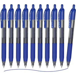 G-103 Retractable 0.5mm Gel Pens, 10 Pack Extra Fine Point Blue Ink Pens Quick Dry, Ballpoint Pen Fine Point Smooth Writing Pens for Office School Supplies