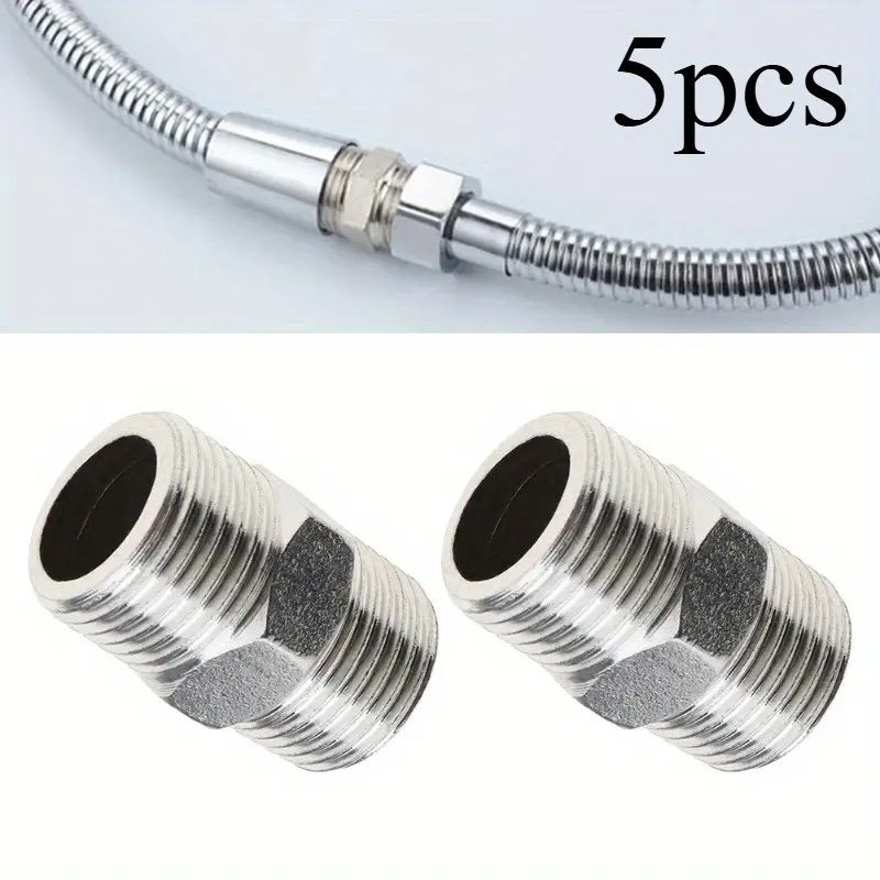 5pcs Universal Fit Shower Hose Extension Pipe, Durable Bathroom Hose Extender, Easy to Install, Leak-Proof, for DIY Showers, Bathrooms, Rvs & Outdoor Use