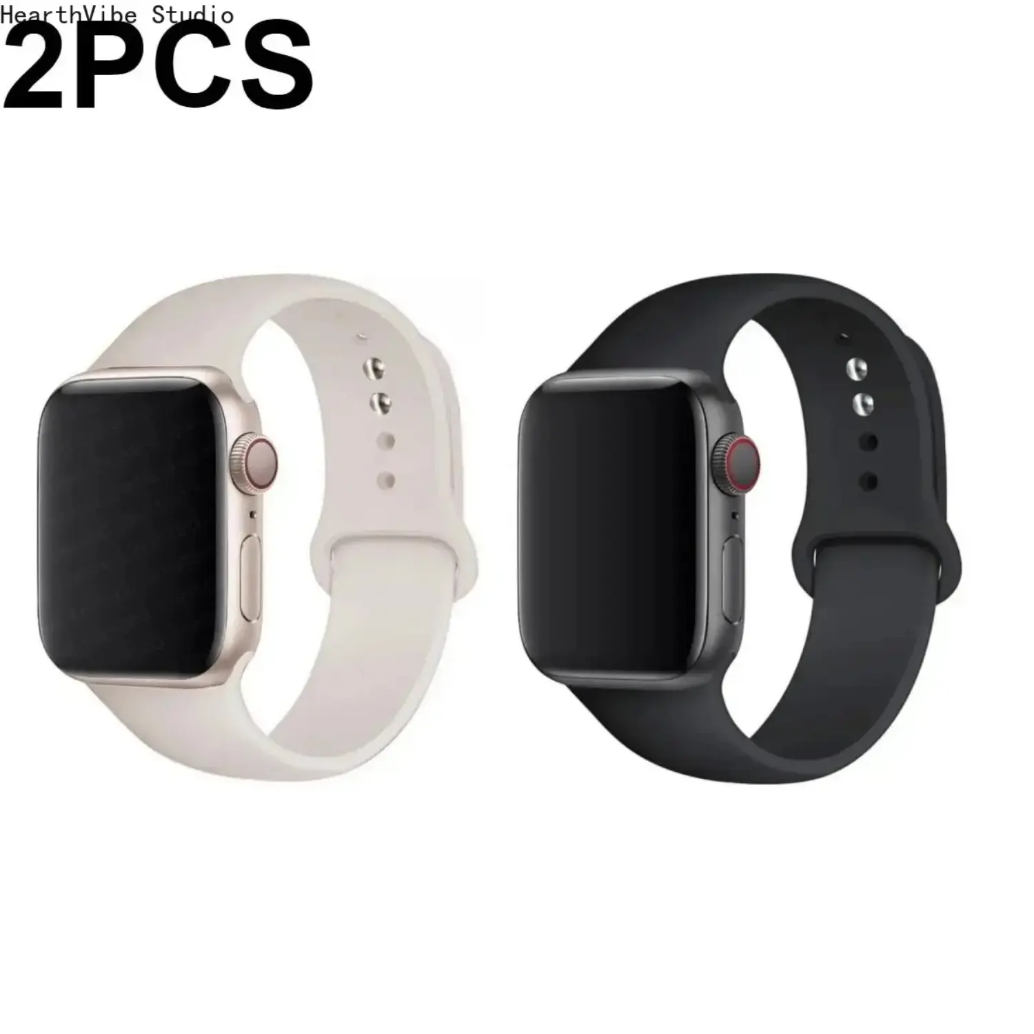 2-Pack Sport Silicone Bands Compatible with Apple Watch All 38-49mm Models Soft Durable Replacement Strap Colorful Daily Gym Wear