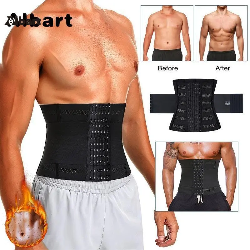 Unisex Men & Women Breathable Hollow Mesh Waist Trainer Corset, Multi Row Adjustable Hooks With Double Compression Wrap Strap, Ventilated Lightweight Mesh Waist Cincher, Tummy Control Waist Shaper For Gym Workout, Daily Wear, Weight Loss & Body Shaping Fo
