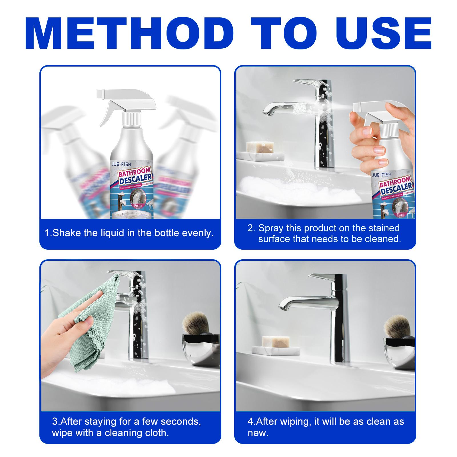 Bathroom Cleaner, Shower Room Glass Scale Cleaner Stainless Steel Wash Basin Bathtub Decontamination