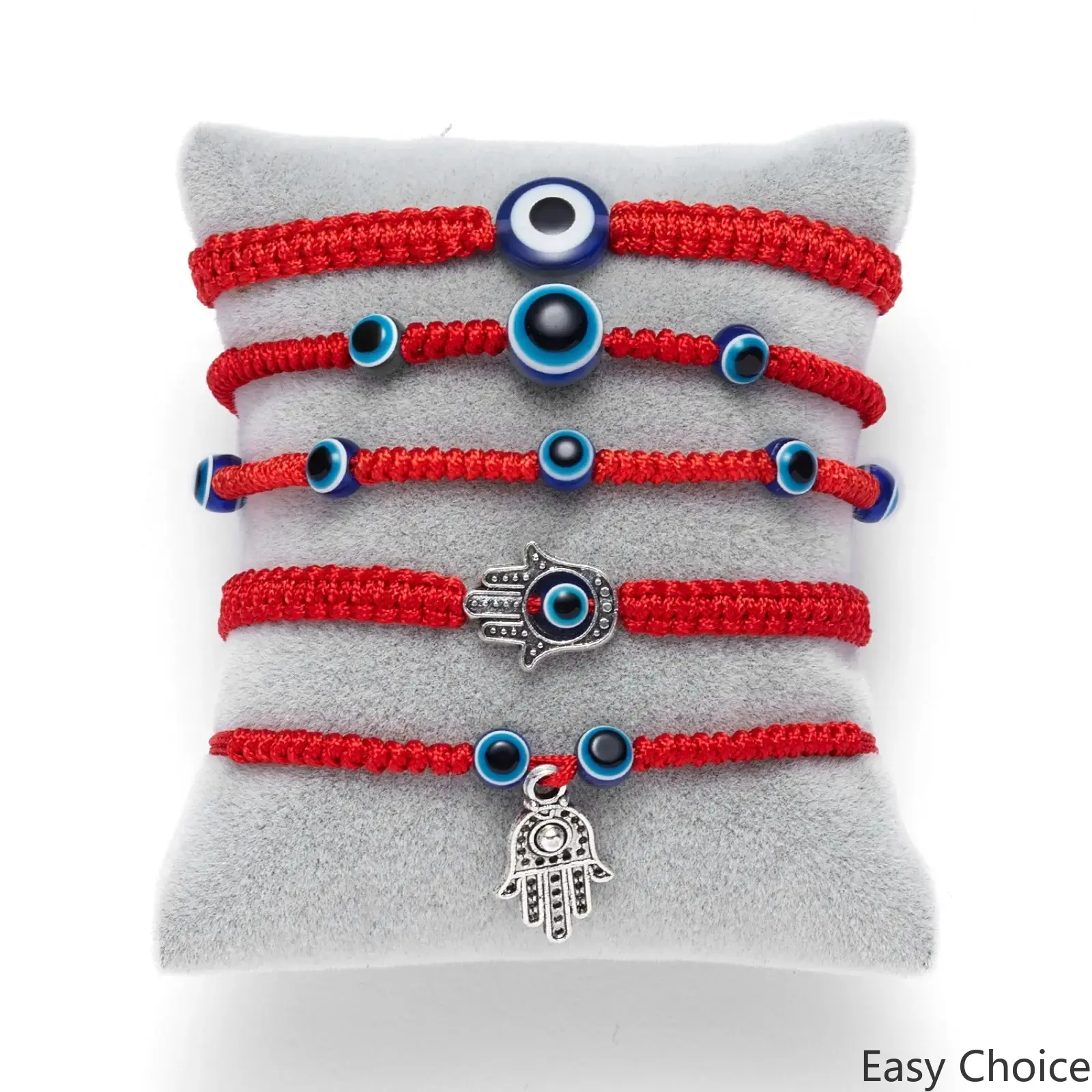 5 Pack Red String Bracelets For Women, Handmade Woven Stackable Wristbands, Evil Eye & Hamsa Beaded Protection Amulet Bracelets, Multicolor Stacking Bangles, Fashion Jewelry For Daily Wear & Gift
