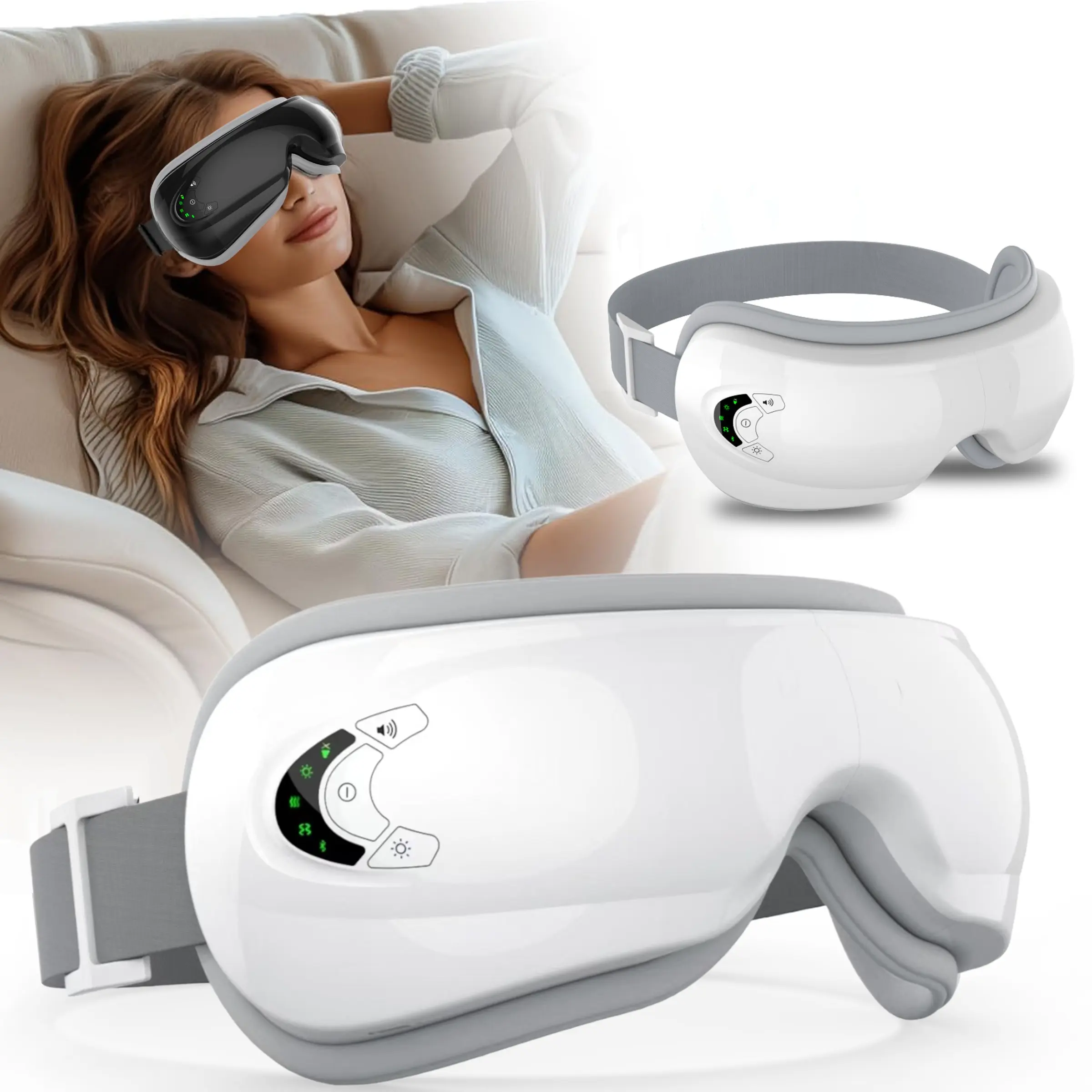 Portable Eye Massager, Rechargeable Eye Massage Mask with 5 Modes & 180° Foldable Design, Eye Care Gift for Women & Men
