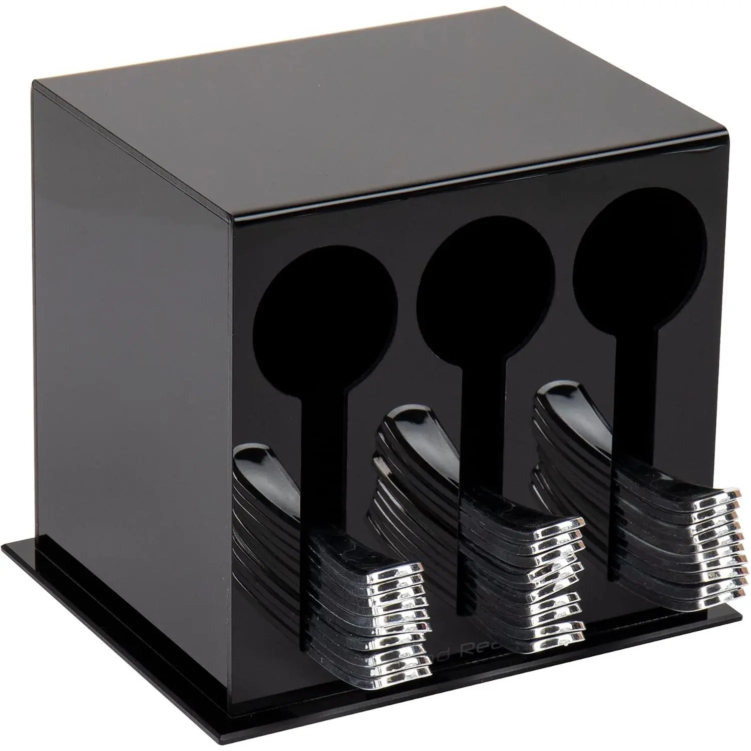 Utensil Dispenser, Silverware Organizer, Plastic Fork and Spoon Dispenser, Kitchen, Black