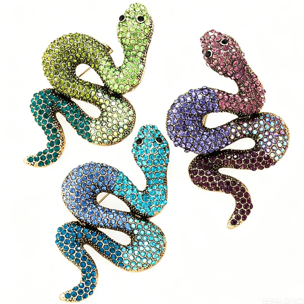 Fashion Jewelry Snake Brooches for Women Girl Colorful Cute Brooch Pin