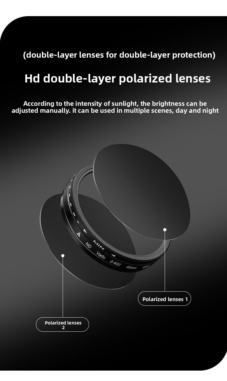 Nine-speed adjustable dimming sunglasses stepless rotating filter retro personalized polarized sunglasses wind outdoor fishing cycling glasses Flexible Polarized Sports Sunglasses