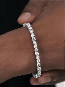 Luxury Square Zircon Tennis Chain Bracelet, Full Drill Copper Chain, Unisex Stackable Jewelry, Perfect Gift for Birthdays and Holidays