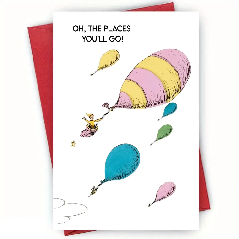 Graduation Congratulations Greeting Card for Graduate, Inspirational Graduation Quote, 5x7 Inch Blank Inside Card with Red Envelope, Ready for a Personal Message