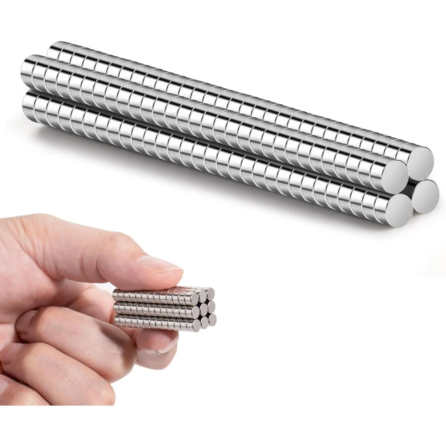 rhinocats 60 pcs Small Magnets, Round Mini Magnet Multi-Use for Nail Clippers, Refrigerator, Miniatures, Hobbies, Crafts and Science, Tiny Size：5mm x 3mm(DxH)