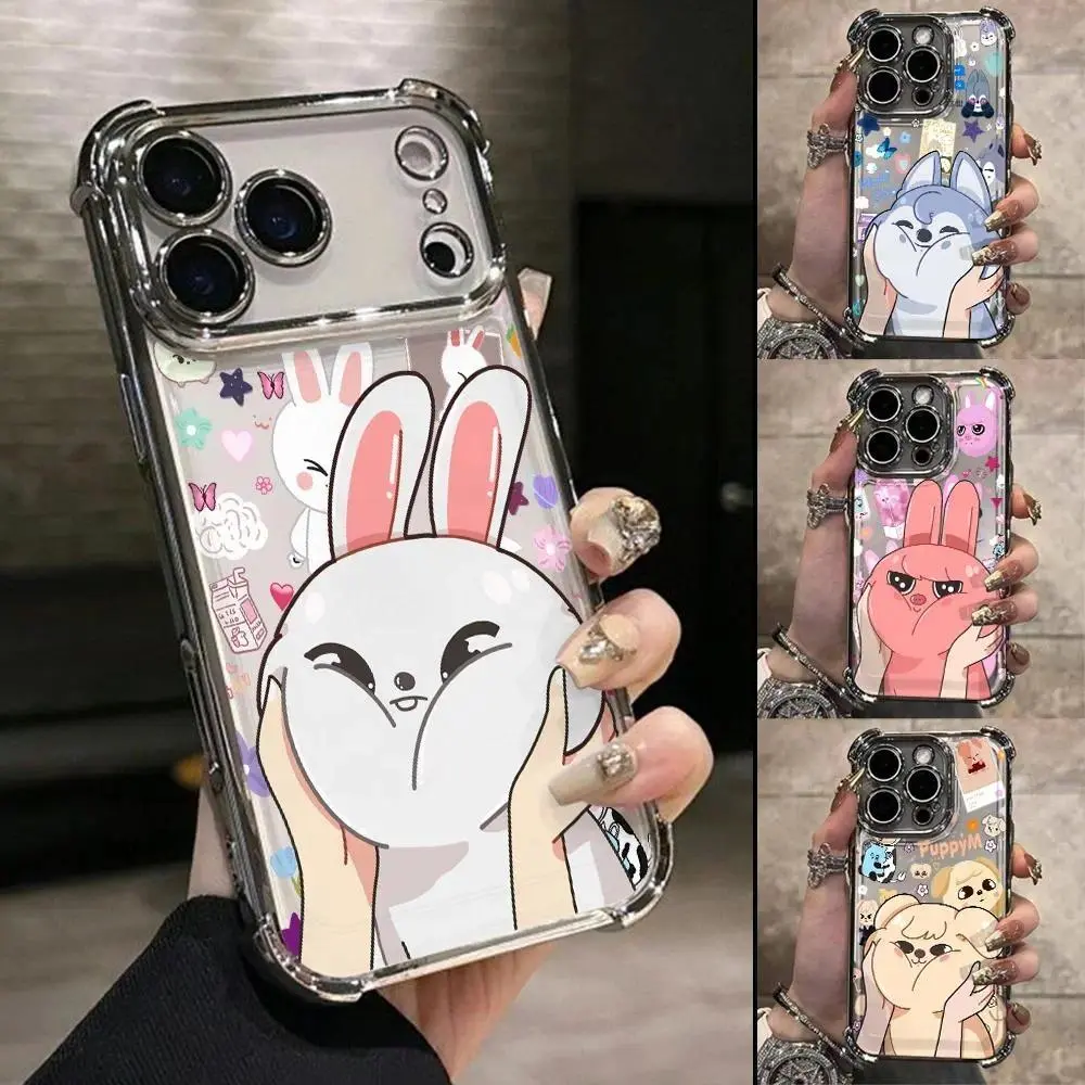 Cartoon K-Kids Strays Phone Case for iPhone 17 Promax 17Air 16 Plus 15 14 13 12 11 Pro & Samsung Galaxy S26 Ultra S25 S24 S23 FE Plus EDGE Anti-Drop Anti-Fall Transparent Shockproof TPU Smartphone Back Cover