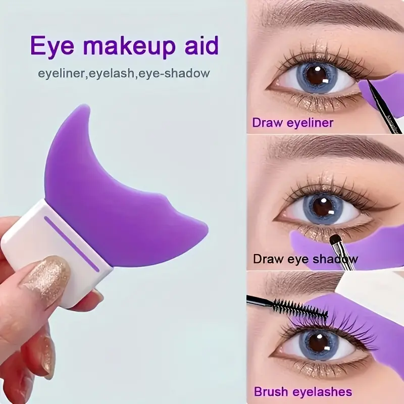 1 Mascara, Eyelash Shield, Applicator, Protective Tool, Multi-functional Eyelash Eyeshadow Auxiliary Pad, Reusable Silicone Eyeliner Pad Template, Quick Eye Makeup Tool.