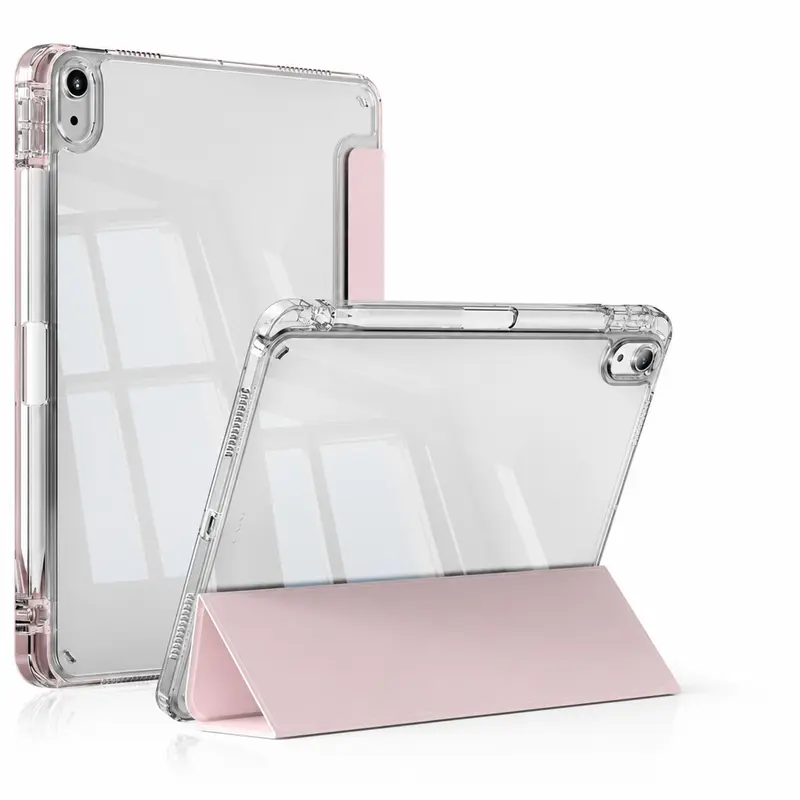Case for iPad A16 11th Generation 11-Inch 2025, iPad 10th Generation 10.9-Inch 2022, Hybrid Protective Cover with Pencil Holder, Clear Back Cover, Anti-Yellowing Tablet Casing (Case Only)