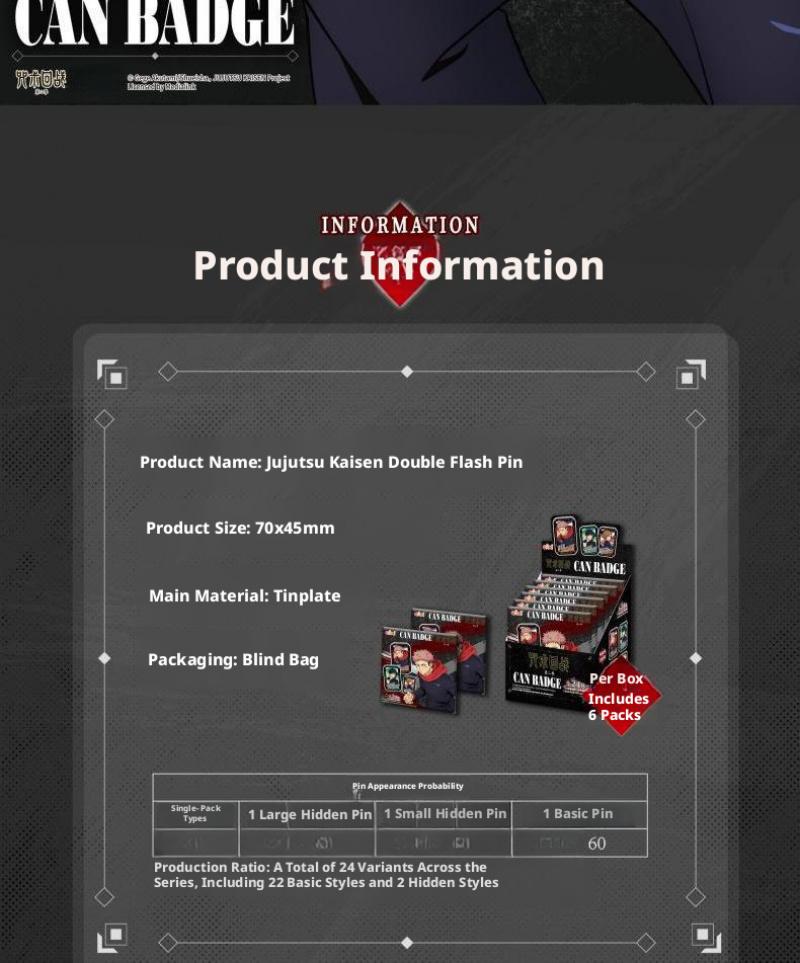 Jujutsu Kaisen Official Can Badge| Anime Collectible Blind Pack