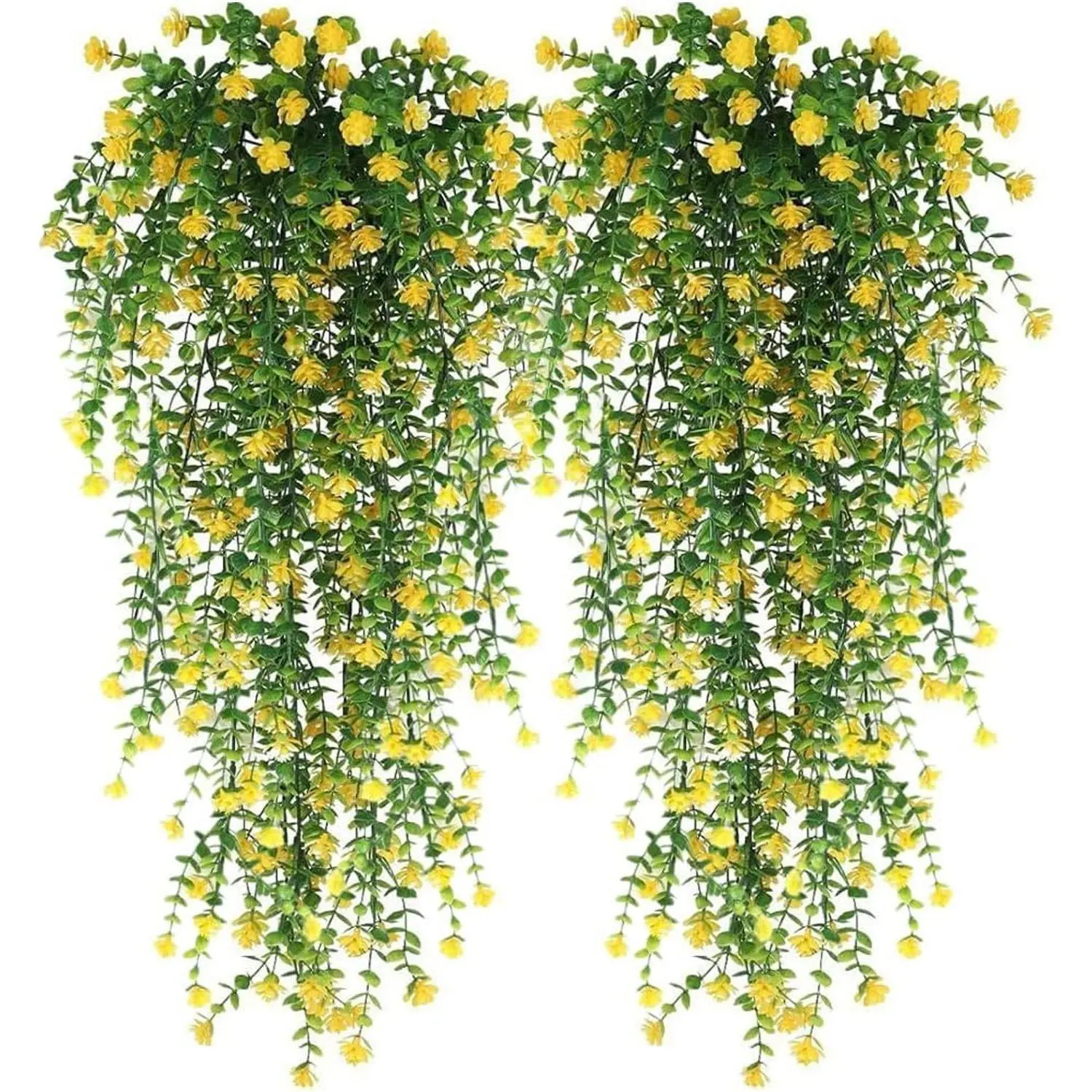 6-Piece Hanging Artificial Greenery Bouquet, UV-Resistant Plastic, Indoor/outdoor Decor, Wedding Festival Decoration, No Flower Pot Included