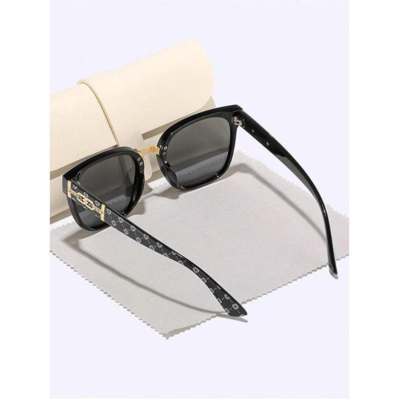 Unisex Retro Cat-Eye Sunglasses, Stylish Rectangular Frame with Classic Tinted Lenses, Face-Slimming Trendy Shades for Casual Wear & Spring Outdoor Activities