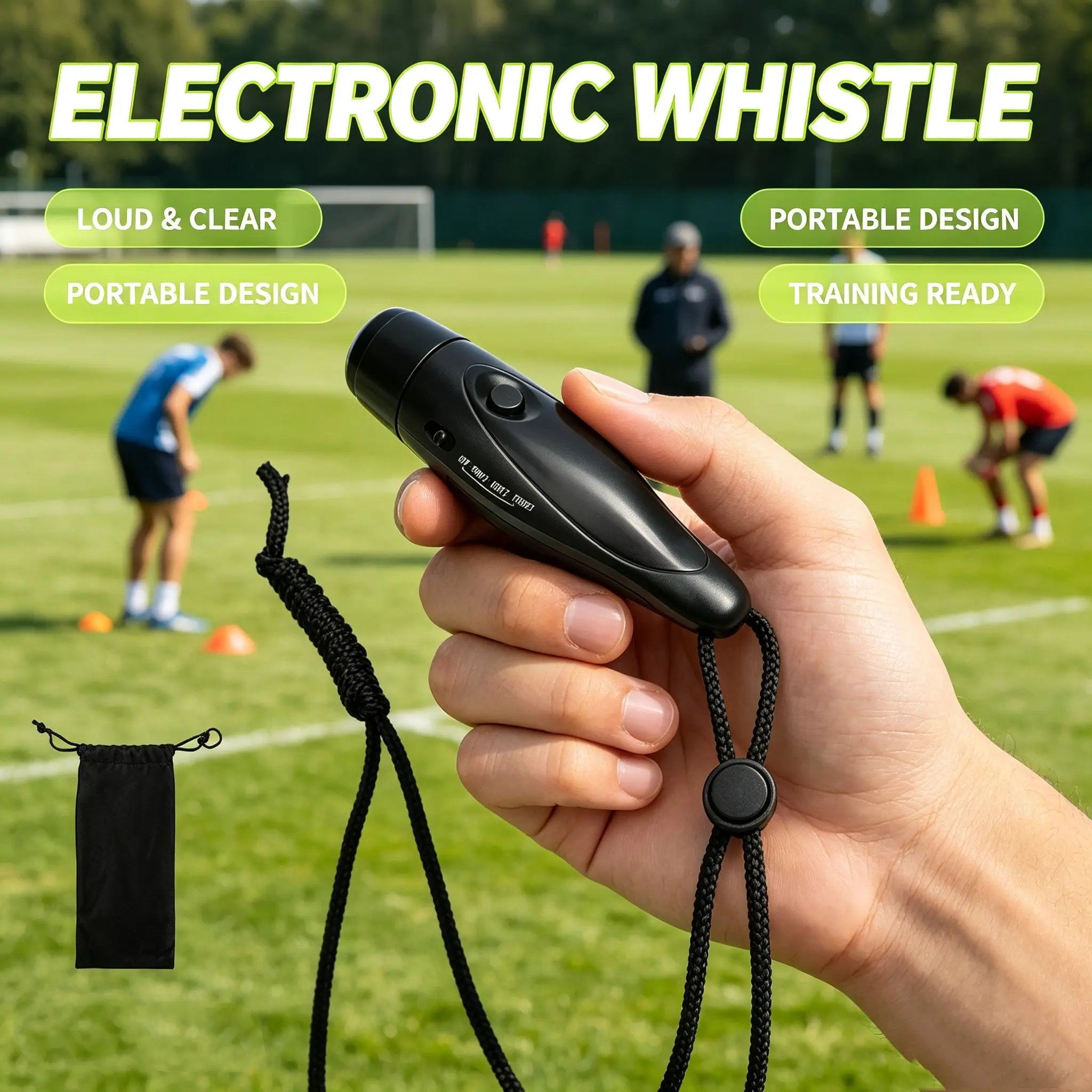 Electronics Whistle with Storage Bag, Training Equipment for Sports, Electronic Whistle with Convenient Carry Case, Ideal for Athletes, Screaming Whistle