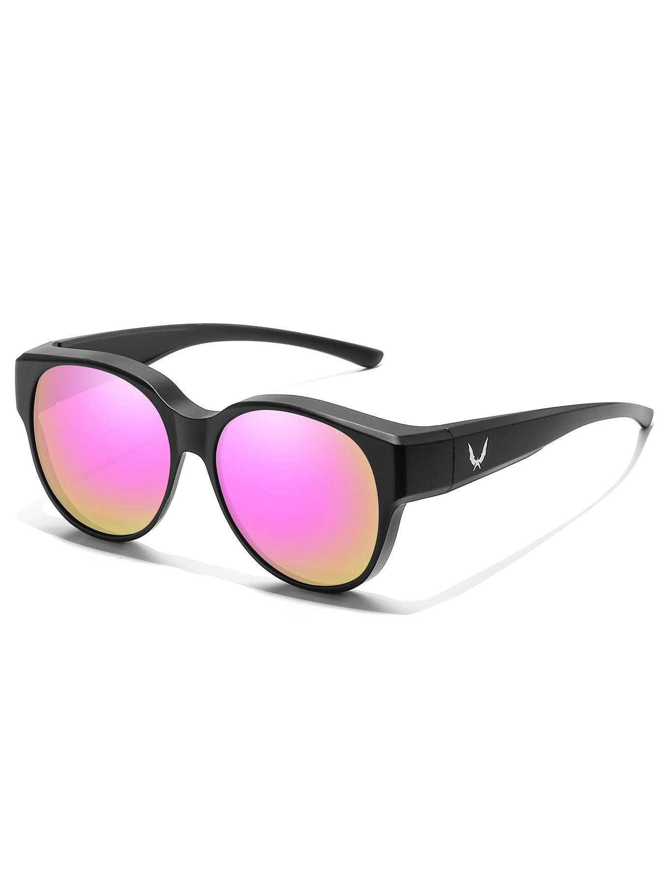 Fit Over Glasses Sunglasses, Sporty Wrap Around Sunglasses for Women & Men, Comfortable Wear Over Glasses for Everyday Style