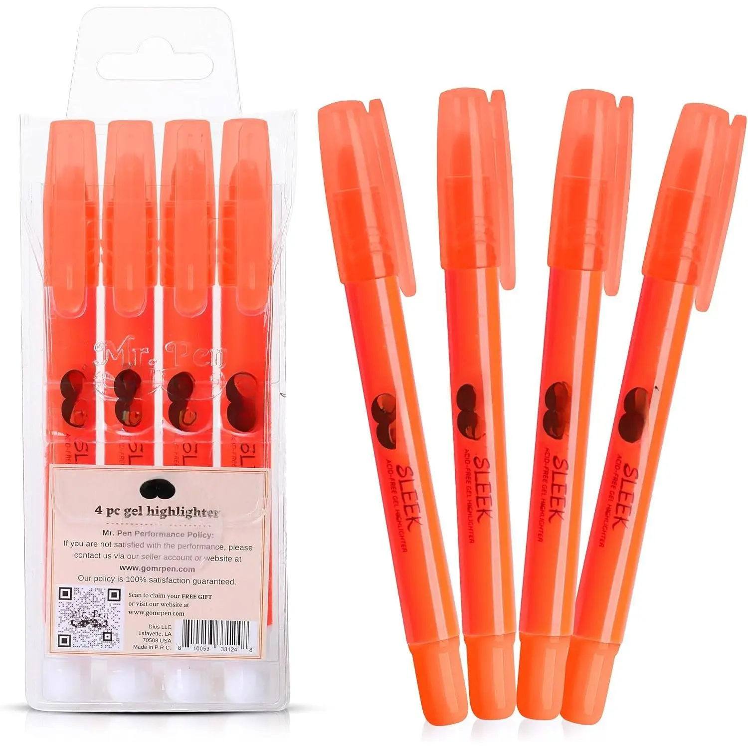 - No Bleed Gel Highlighters, Golden Orange, 4 Pack |  Highlighters and s No Bleed,  Markers for Study, Journaling, School Supplies and Accessories